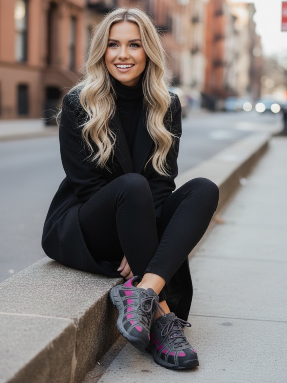 Cat Gray and Pink steel toe shoes Lace-Up Sneakers